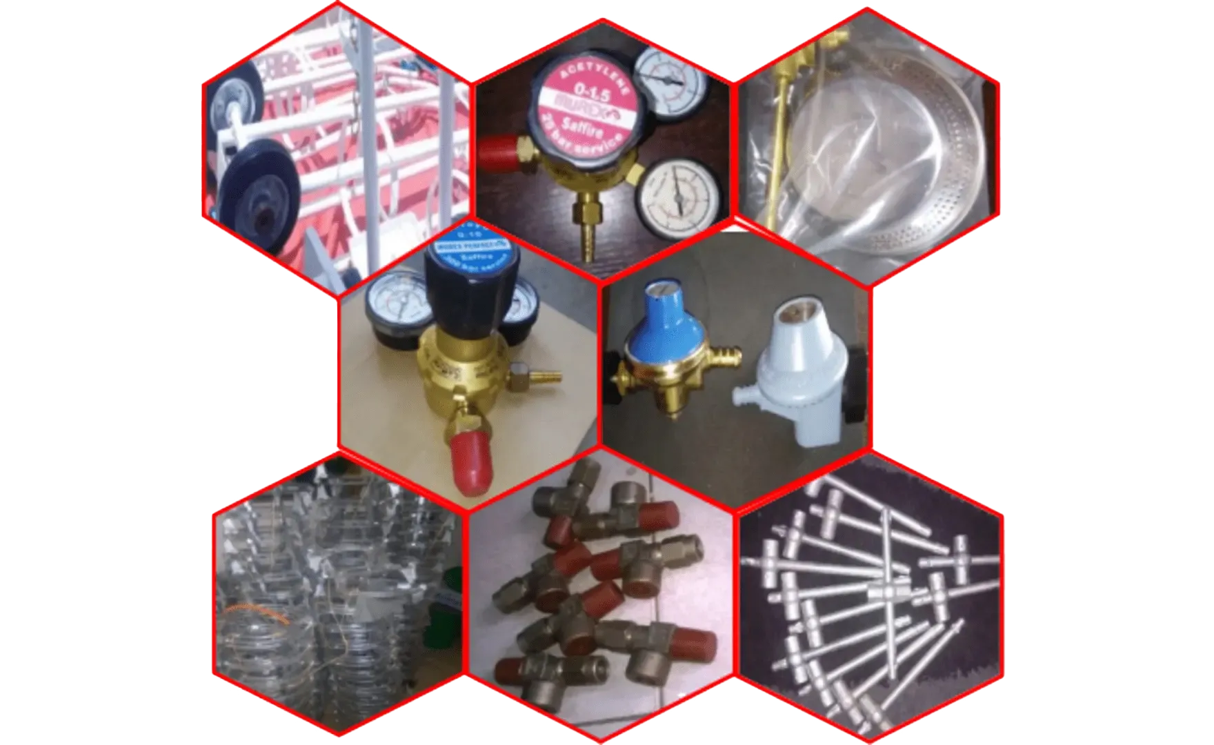 collage of gas accessories by shammah gas uganda